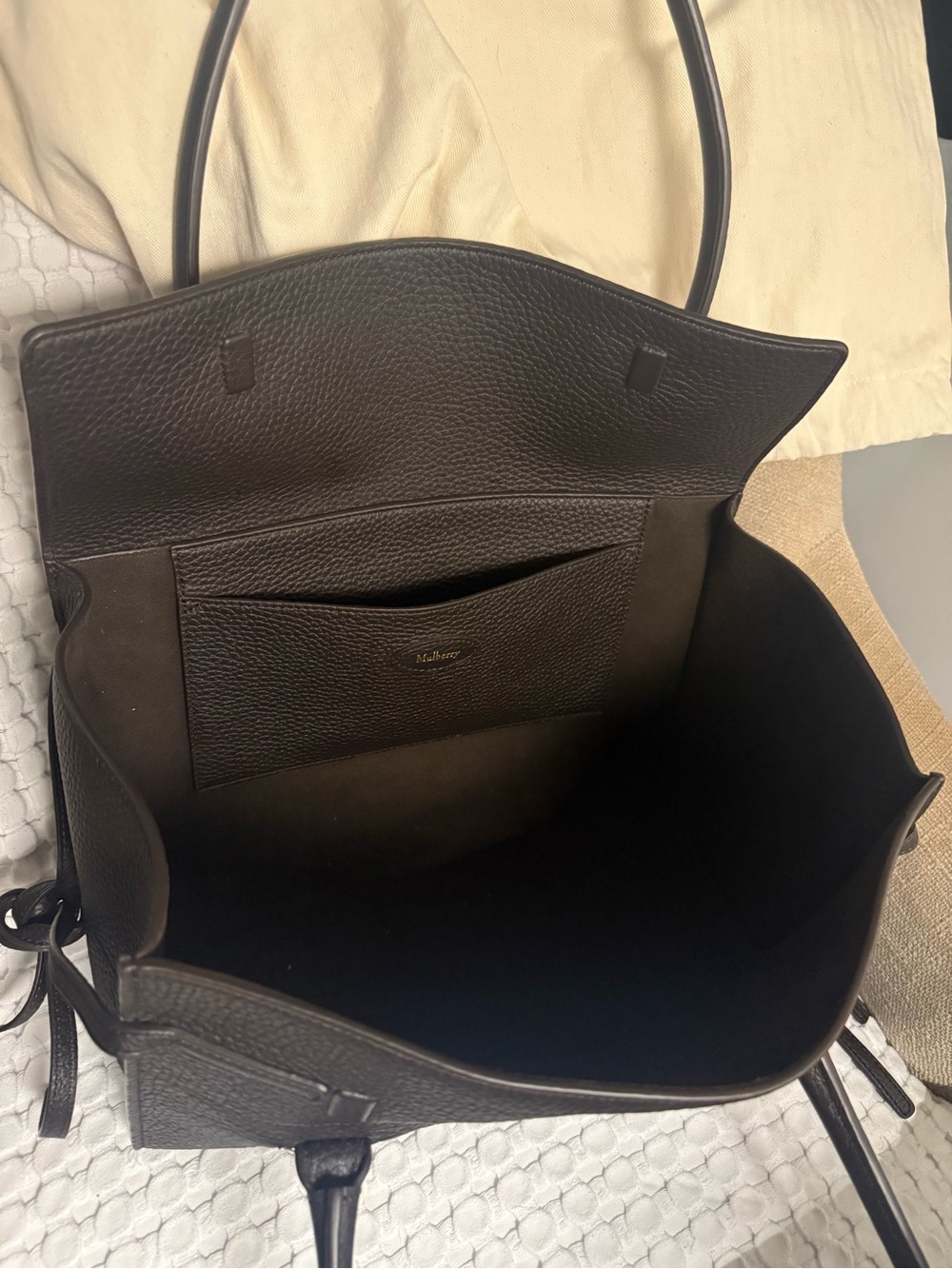 Mulberry Black Pebbled Leather Tote with Slim Shoulder Straps - Picture 7 of 7